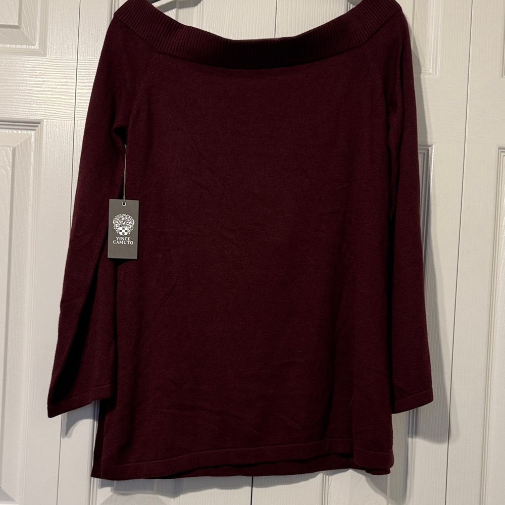 Vince Camuto burgandy sweater NWT sz M   D7 - Picture 4 of 6